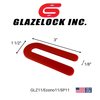 Glazelock 1/8" 3 1/2"L x 1-1/2"W 1/2" Slot, U-shaped Horseshoe Plastic Flat Shims Red  100pc/bag Econo11